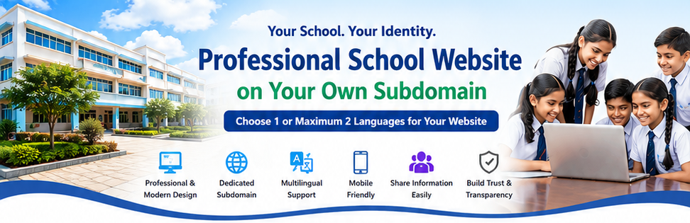 Professional multilingual school website on your own subdomain